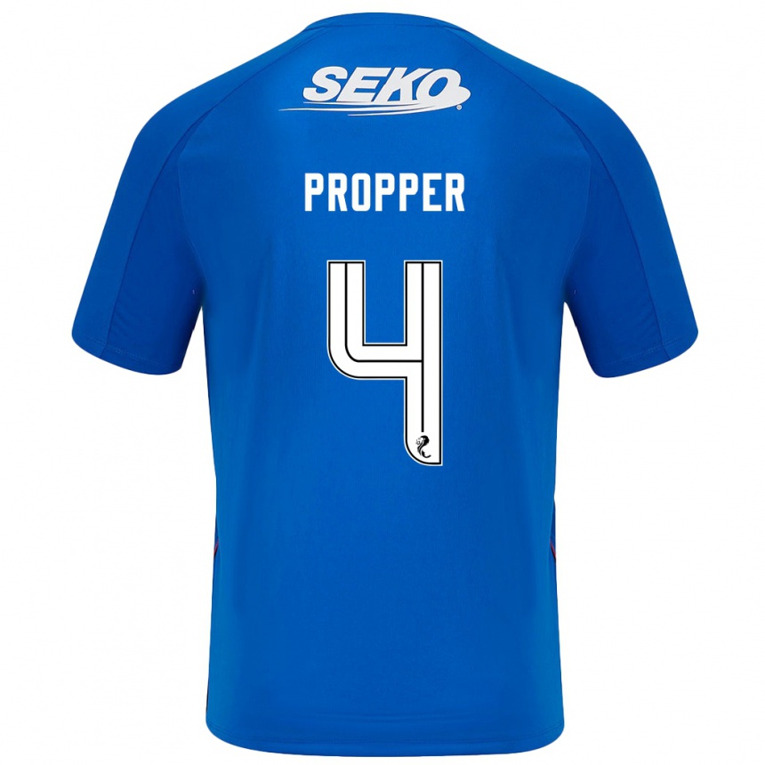 Vaikiškas Robin Pröpper #4 Tamsiai Mėlyna Namų Marškinėliai 2024/25 T-Shirt