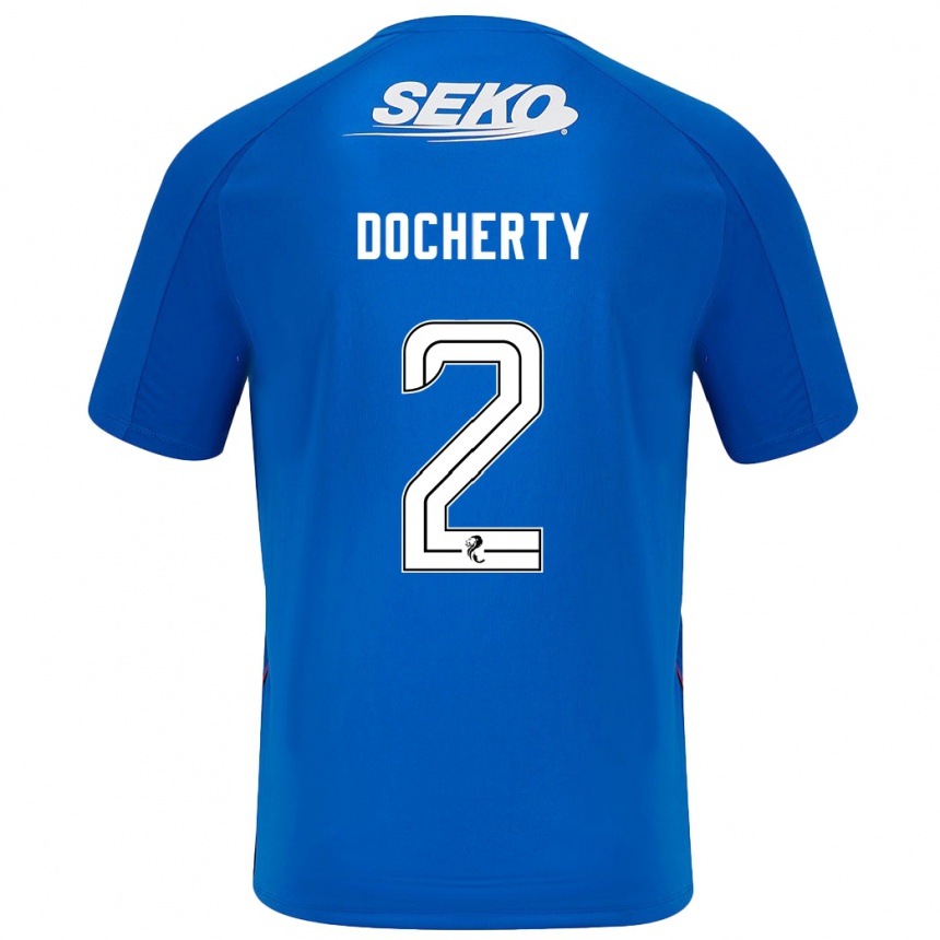 Vaikiškas Nicola Docherty #2 Tamsiai Mėlyna Namų Marškinėliai 2024/25 T-Shirt