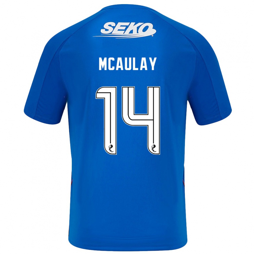 Vaikiškas Mia Mcaulay #14 Tamsiai Mėlyna Namų Marškinėliai 2024/25 T-Shirt