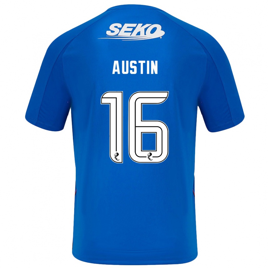 Vaikiškas Eilidh Austin #16 Tamsiai Mėlyna Namų Marškinėliai 2024/25 T-Shirt