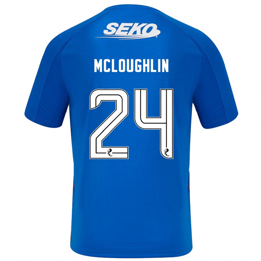 Vaikiškas Olivia Mcloughlin #24 Tamsiai Mėlyna Namų Marškinėliai 2024/25 T-Shirt