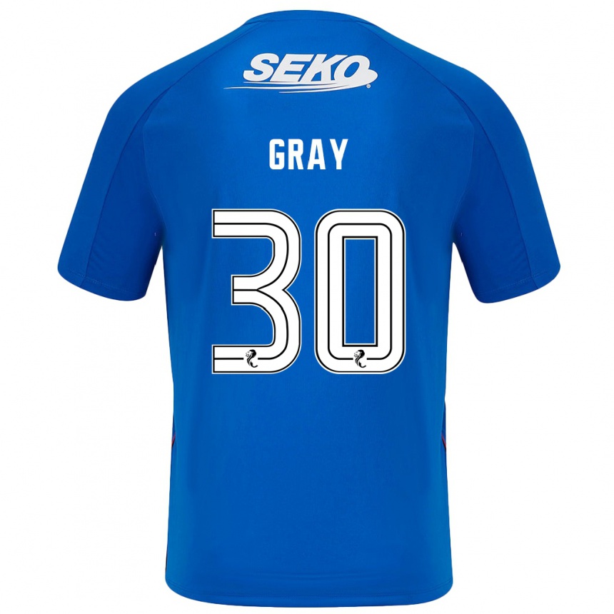 Vaikiškas Georgia Gray #30 Tamsiai Mėlyna Namų Marškinėliai 2024/25 T-Shirt