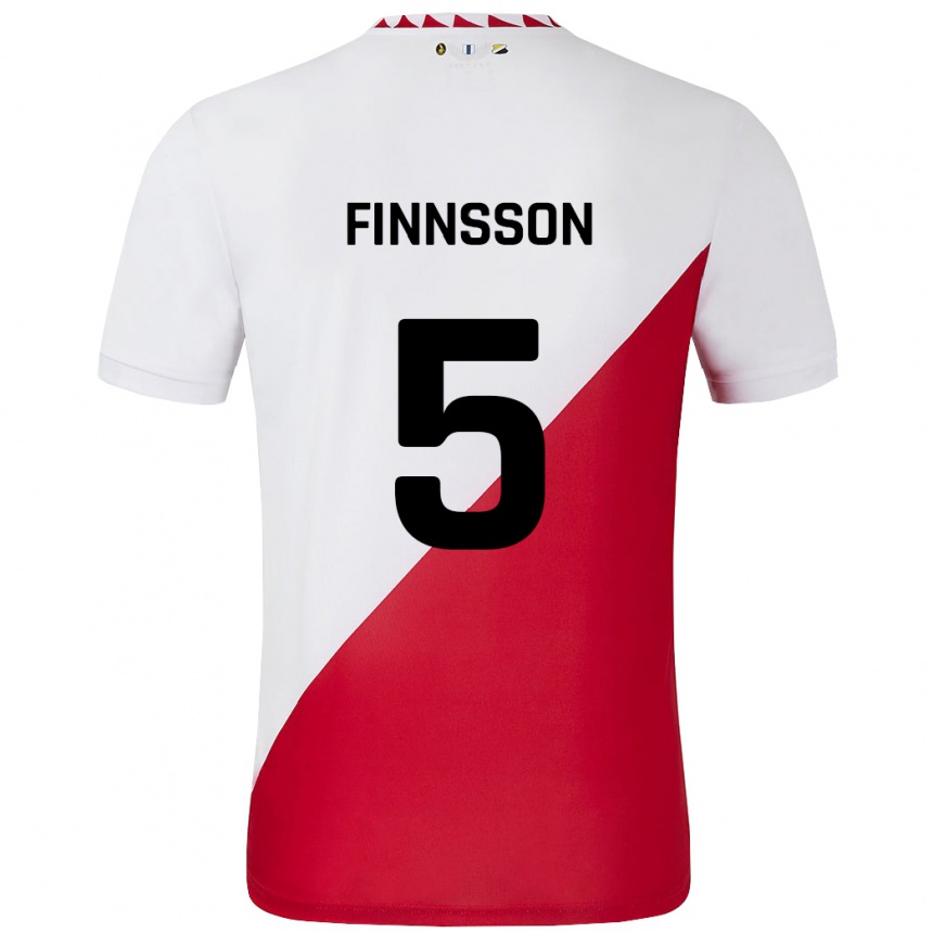 Vaikiškas Kolbeinn Finnsson #5 Balta Raudona Namų Marškinėliai 2024/25 T-Shirt