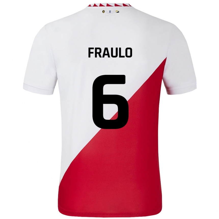 Vaikiškas Oscar Fraulo #6 Balta Raudona Namų Marškinėliai 2024/25 T-Shirt