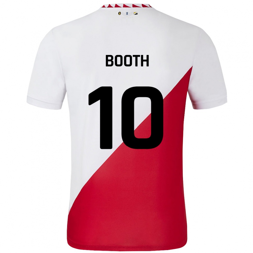 Vaikiškas Taylor Booth #10 Balta Raudona Namų Marškinėliai 2024/25 T-Shirt