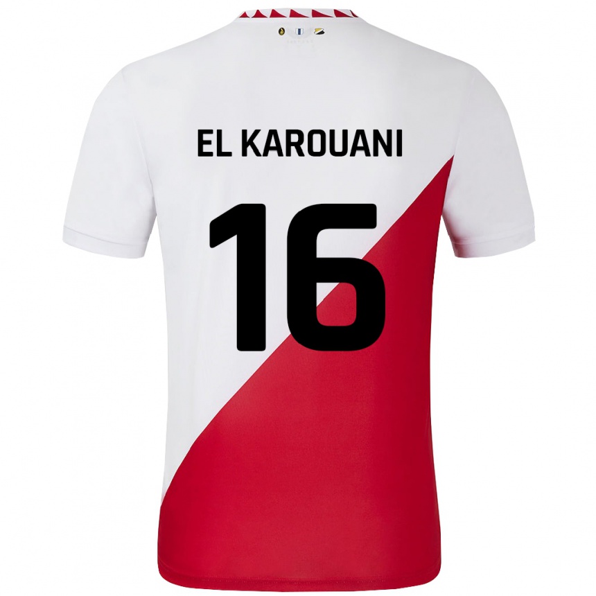 Vaikiškas Souffian El Karouani #16 Balta Raudona Namų Marškinėliai 2024/25 T-Shirt