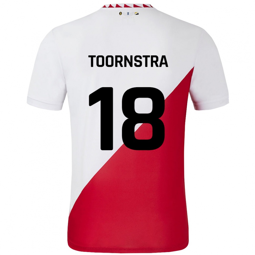 Vaikiškas Jens Toornstra #18 Balta Raudona Namų Marškinėliai 2024/25 T-Shirt