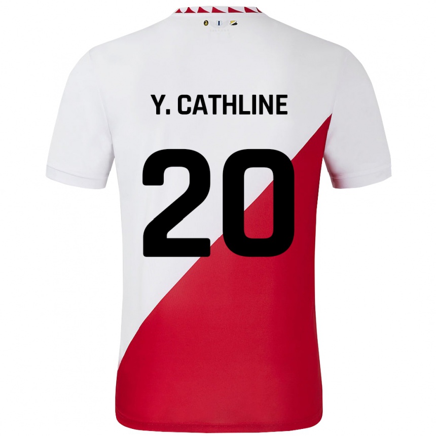 Vaikiškas Yoann Cathline #20 Balta Raudona Namų Marškinėliai 2024/25 T-Shirt