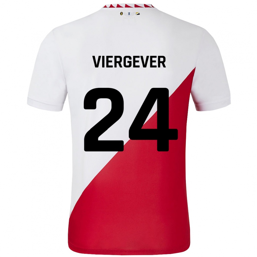 Vaikiškas Nick Viergever #24 Balta Raudona Namų Marškinėliai 2024/25 T-Shirt