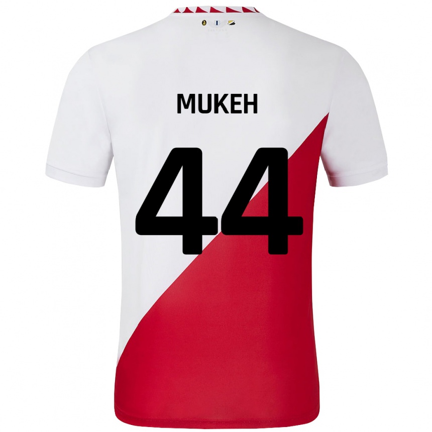 Vaikiškas Joshua Mukeh #44 Balta Raudona Namų Marškinėliai 2024/25 T-Shirt