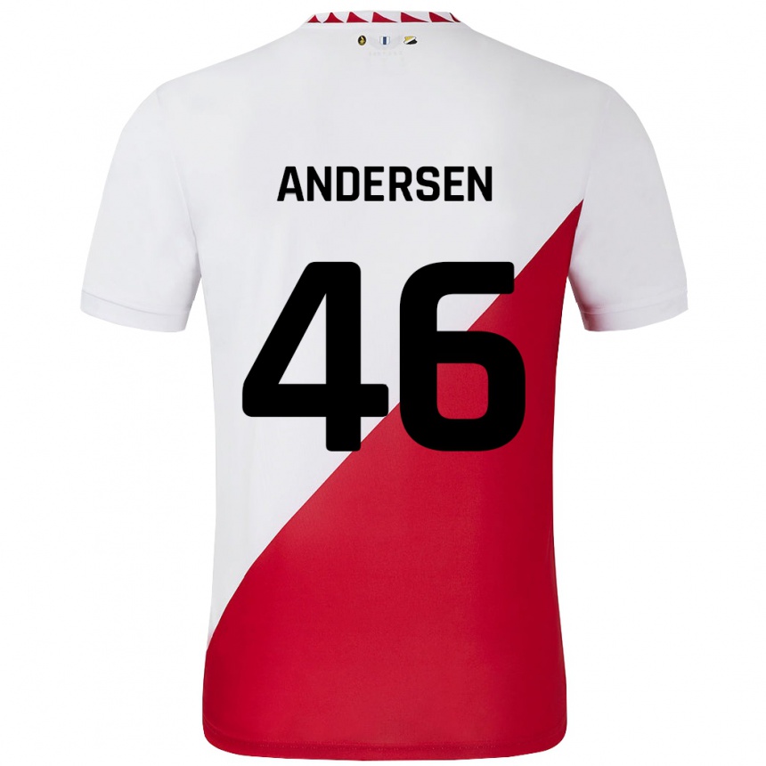 Vaikiškas Silas Andersen #46 Balta Raudona Namų Marškinėliai 2024/25 T-Shirt