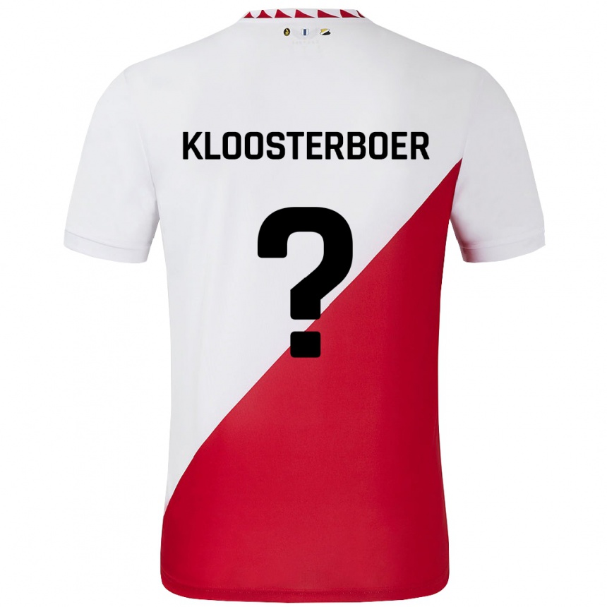 Vaikiškas Per Kloosterboer #0 Balta Raudona Namų Marškinėliai 2024/25 T-Shirt