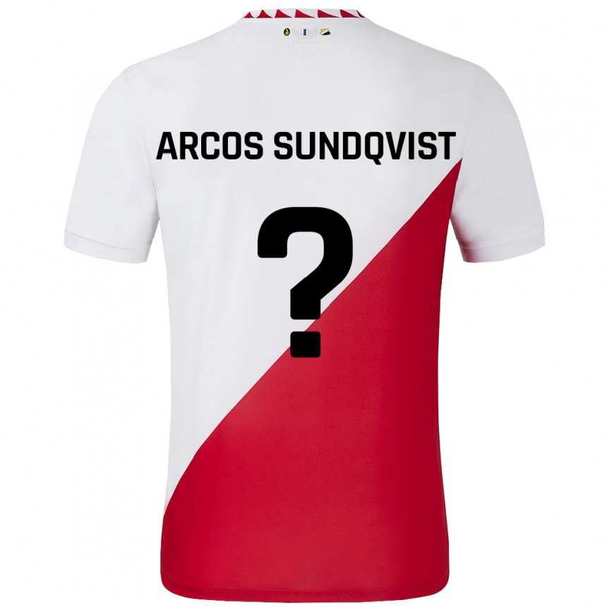 Vaikiškas Gustav Arcos Sundqvist #0 Balta Raudona Namų Marškinėliai 2024/25 T-Shirt