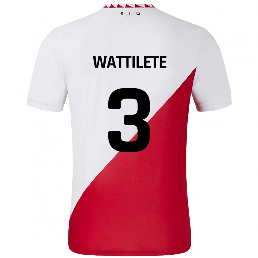 Vaikiškas Julia Wattilete #3 Balta Raudona Namų Marškinėliai 2024/25 T-Shirt