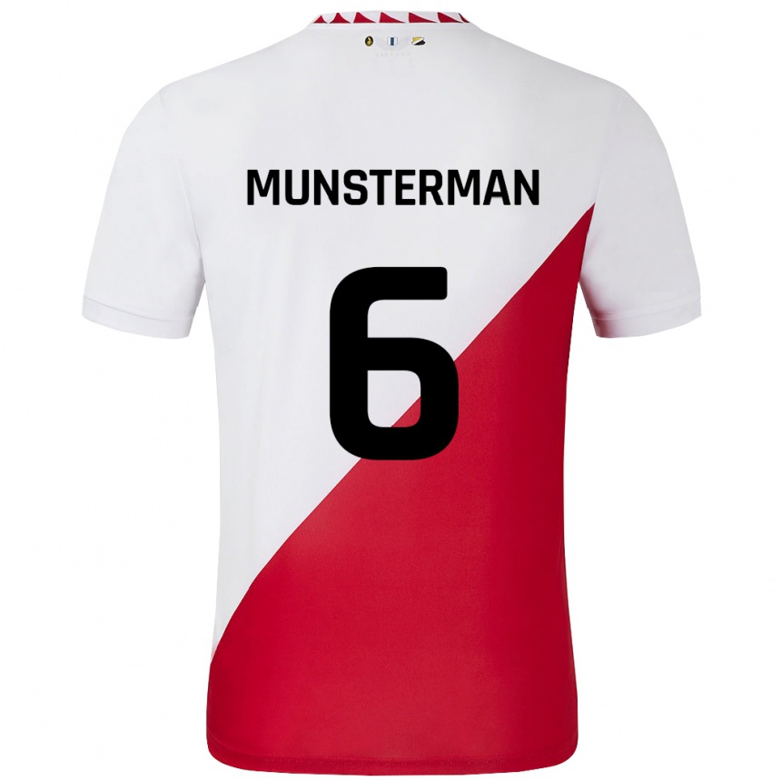 Vaikiškas Marthe Munsterman #6 Balta Raudona Namų Marškinėliai 2024/25 T-Shirt