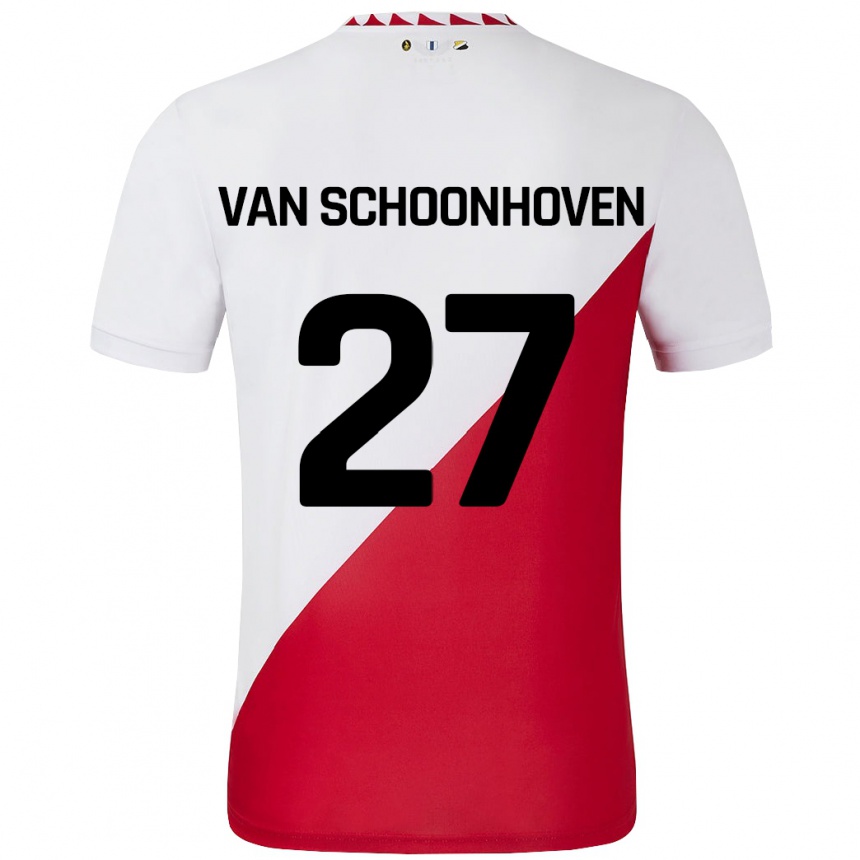 Vaikiškas Nurija Van Schoonhoven #27 Balta Raudona Namų Marškinėliai 2024/25 T-Shirt