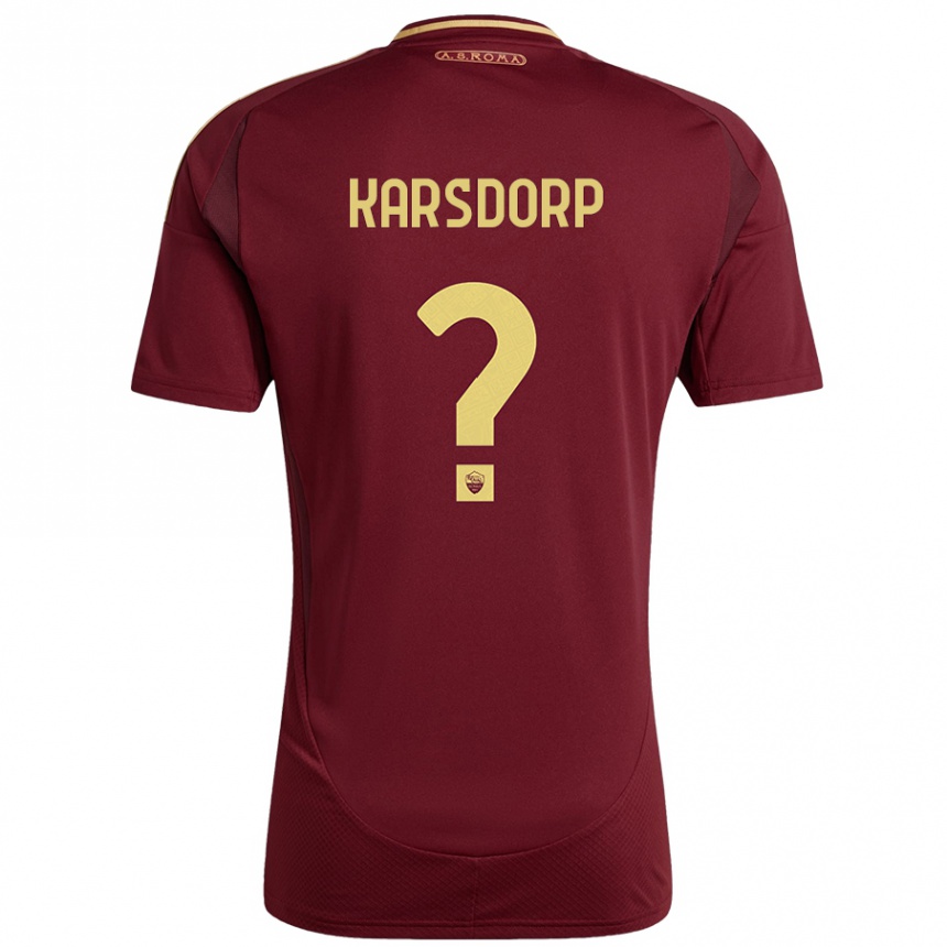 Vaikiškas Rick Karsdorp #0 Raudonas Rudas Auksas Namų Marškinėliai 2024/25 T-Shirt