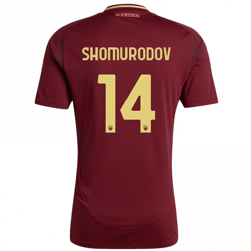 Vaikiškas Eldor Shomurodov #14 Raudonas Rudas Auksas Namų Marškinėliai 2024/25 T-Shirt