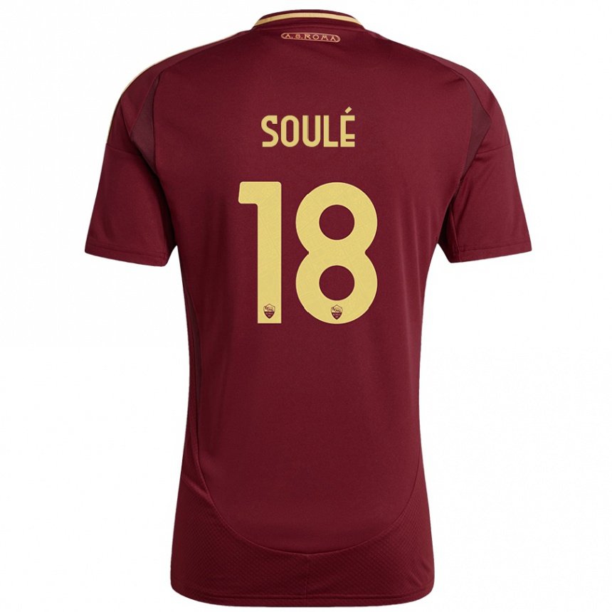 Vaikiškas Matías Soulé #18 Raudonas Rudas Auksas Namų Marškinėliai 2024/25 T-Shirt