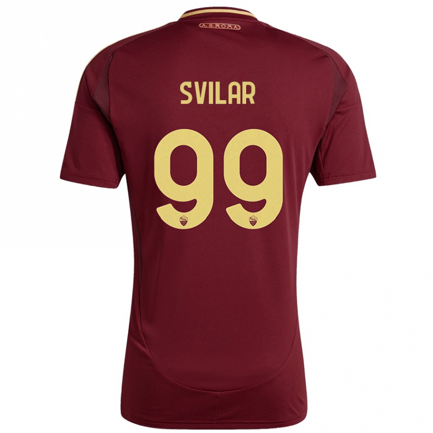 Vaikiškas Mile Svilar #99 Raudonas Rudas Auksas Namų Marškinėliai 2024/25 T-Shirt