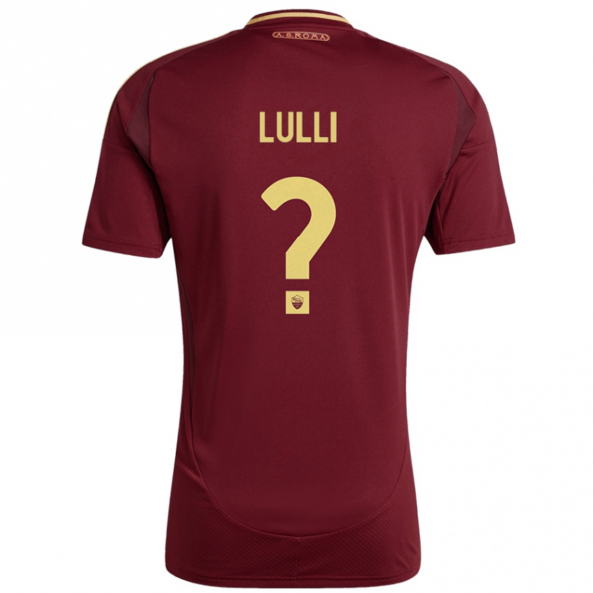 Vaikiškas Emanuele Lulli #0 Raudonas Rudas Auksas Namų Marškinėliai 2024/25 T-Shirt