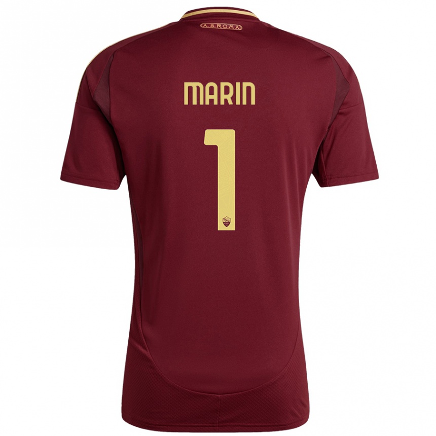 Vaikiškas Renato Marin #1 Raudonas Rudas Auksas Namų Marškinėliai 2024/25 T-Shirt