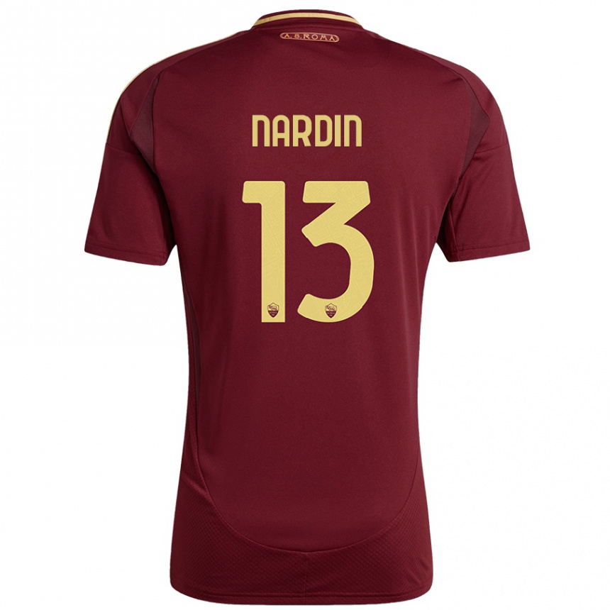 Vaikiškas Federico Nardin #13 Raudonas Rudas Auksas Namų Marškinėliai 2024/25 T-Shirt