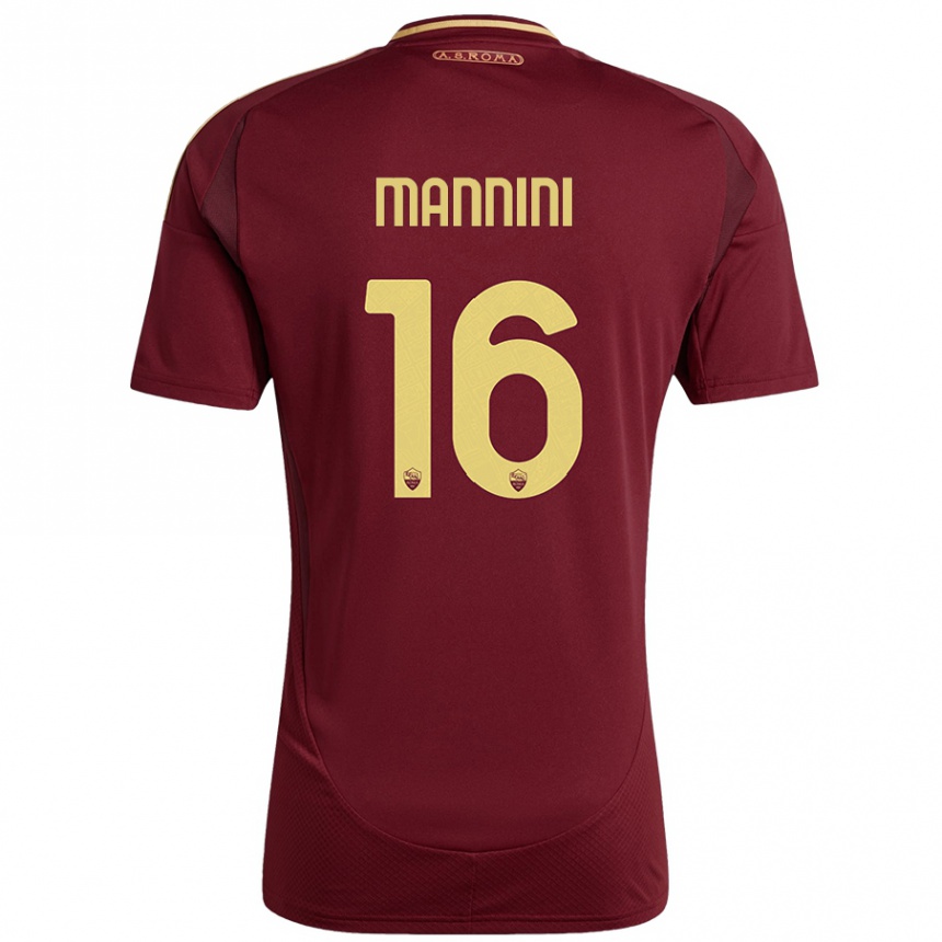 Vaikiškas Mattia Mannini #16 Raudonas Rudas Auksas Namų Marškinėliai 2024/25 T-Shirt