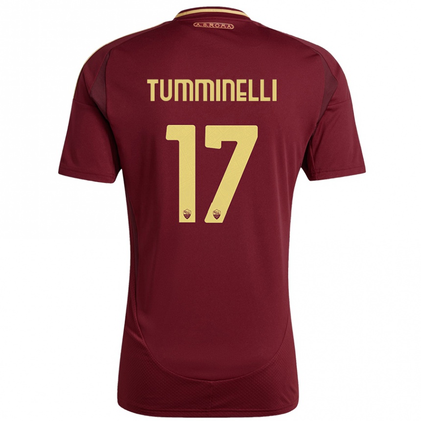 Vaikiškas Gianmarco Tumminelli #17 Raudonas Rudas Auksas Namų Marškinėliai 2024/25 T-Shirt