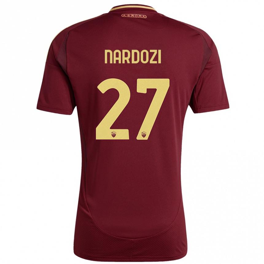 Vaikiškas Manuel Nardozi #27 Raudonas Rudas Auksas Namų Marškinėliai 2024/25 T-Shirt