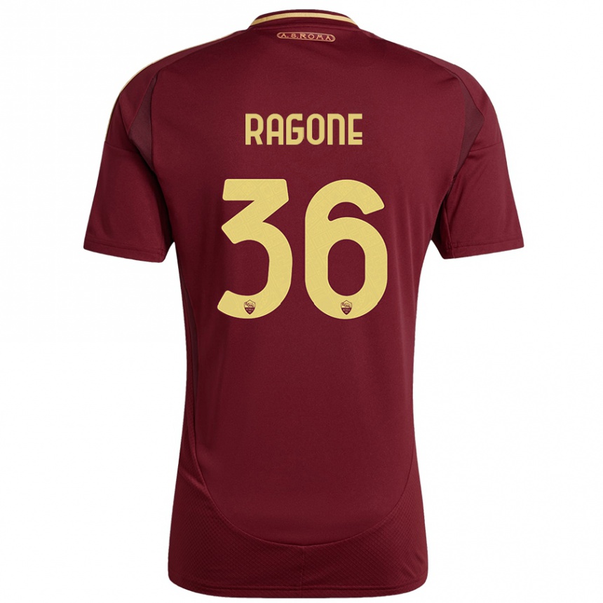 Vaikiškas Diego Ragone #36 Raudonas Rudas Auksas Namų Marškinėliai 2024/25 T-Shirt