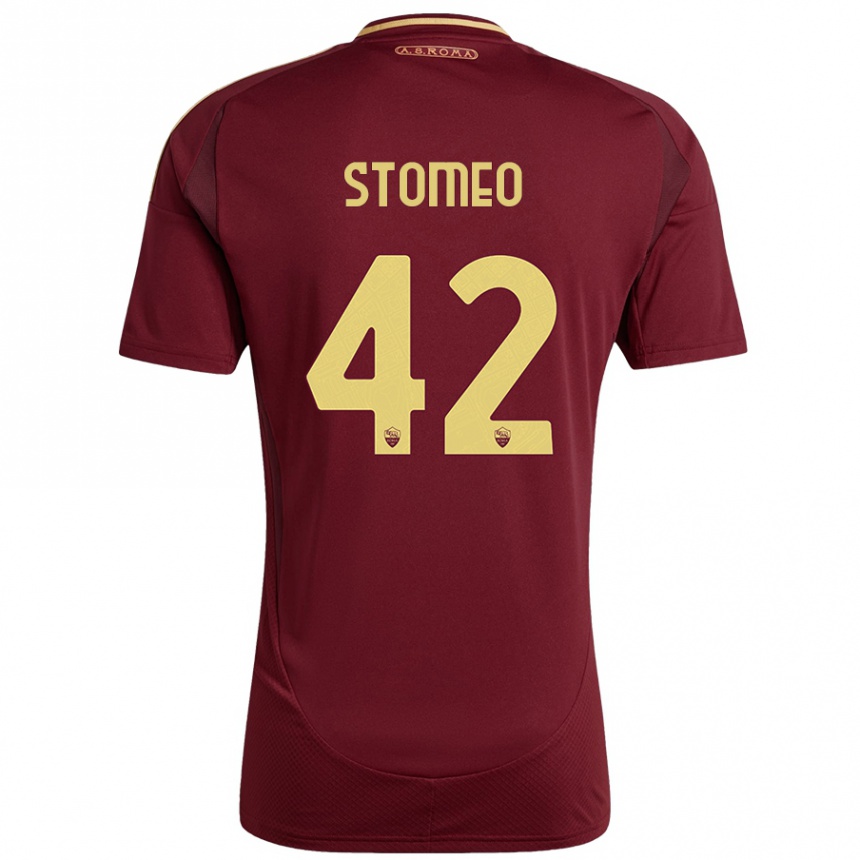 Vaikiškas Giorgio Stomeo #42 Raudonas Rudas Auksas Namų Marškinėliai 2024/25 T-Shirt