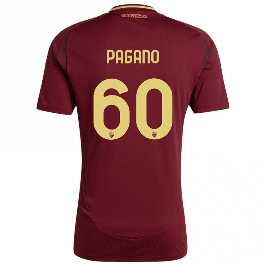 Vaikiškas Riccardo Pagano #60 Raudonas Rudas Auksas Namų Marškinėliai 2024/25 T-Shirt