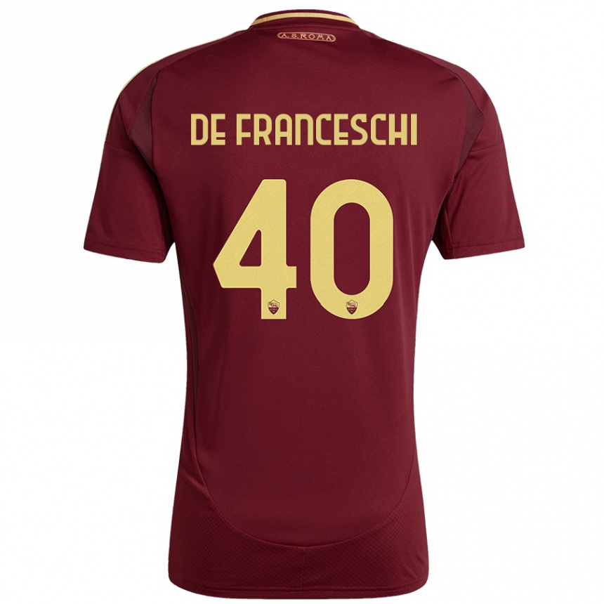 Vaikiškas Leonardo De Franceschi #40 Raudonas Rudas Auksas Namų Marškinėliai 2024/25 T-Shirt