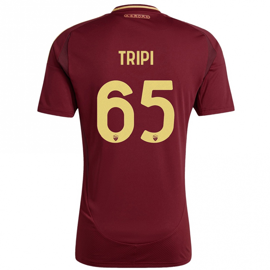 Vaikiškas Filippo Tripi #65 Raudonas Rudas Auksas Namų Marškinėliai 2024/25 T-Shirt