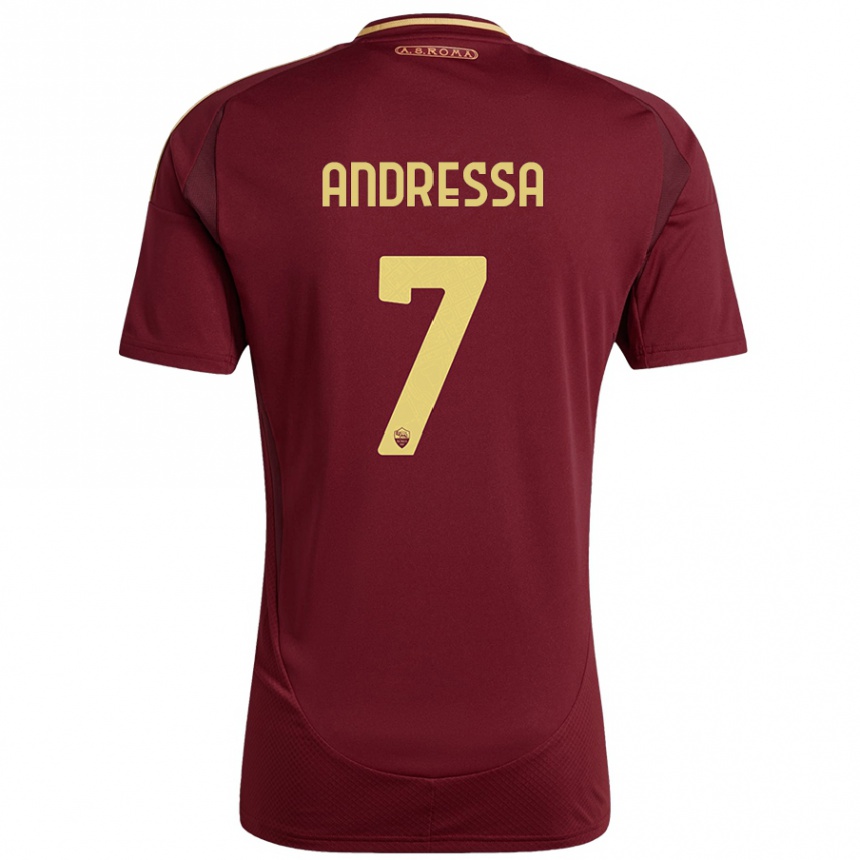 Vaikiškas Andressa #7 Raudonas Rudas Auksas Namų Marškinėliai 2024/25 T-Shirt