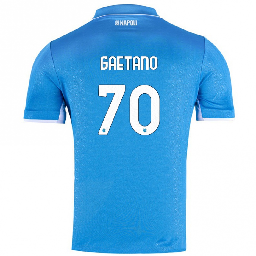 Vaikiškas Gianluca Gaetano #70 Dangaus Mėlyna Namų Marškinėliai 2024/25 T-Shirt