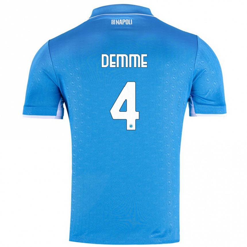 Vaikiškas Diego Demme #4 Dangaus Mėlyna Namų Marškinėliai 2024/25 T-Shirt