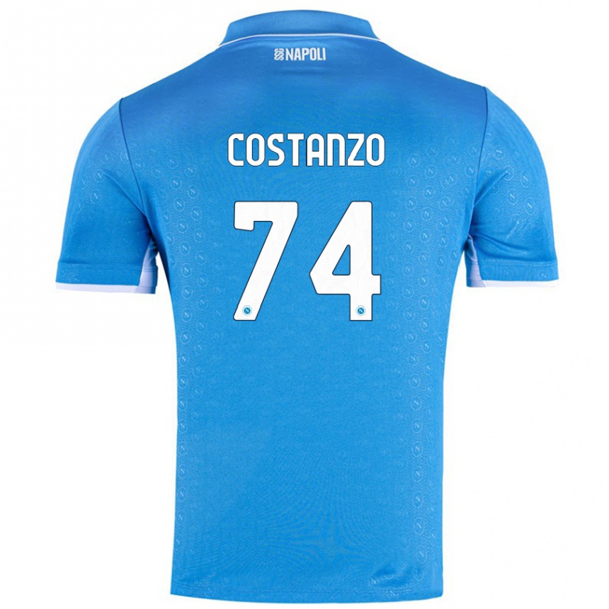 Vaikiškas Davide Costanzo #74 Dangaus Mėlyna Namų Marškinėliai 2024/25 T-Shirt