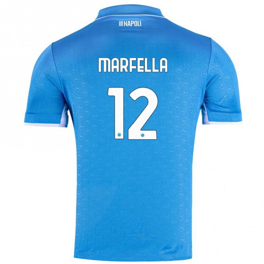 Vaikiškas Davide Marfella #12 Dangaus Mėlyna Namų Marškinėliai 2024/25 T-Shirt