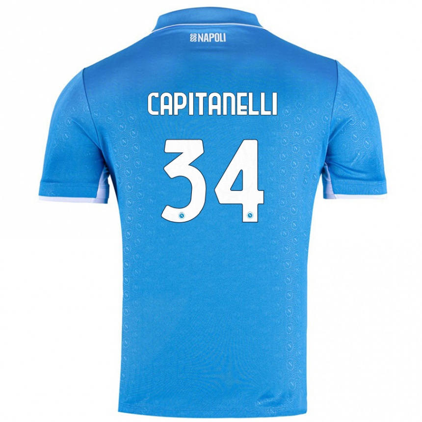 Vaikiškas Ilaria Capitanelli #34 Dangaus Mėlyna Namų Marškinėliai 2024/25 T-Shirt