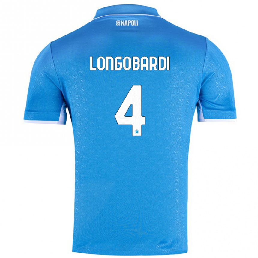 Vaikiškas Salvatore Longobardi #4 Dangaus Mėlyna Namų Marškinėliai 2024/25 T-Shirt