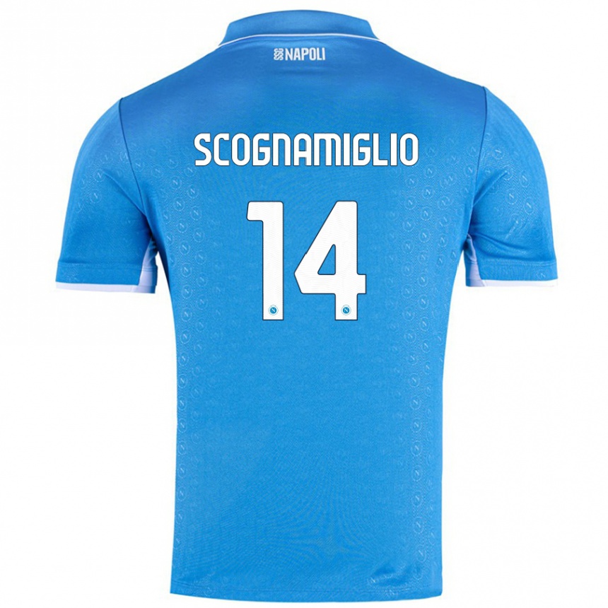 Vaikiškas Fabio Scognamiglio #14 Dangaus Mėlyna Namų Marškinėliai 2024/25 T-Shirt