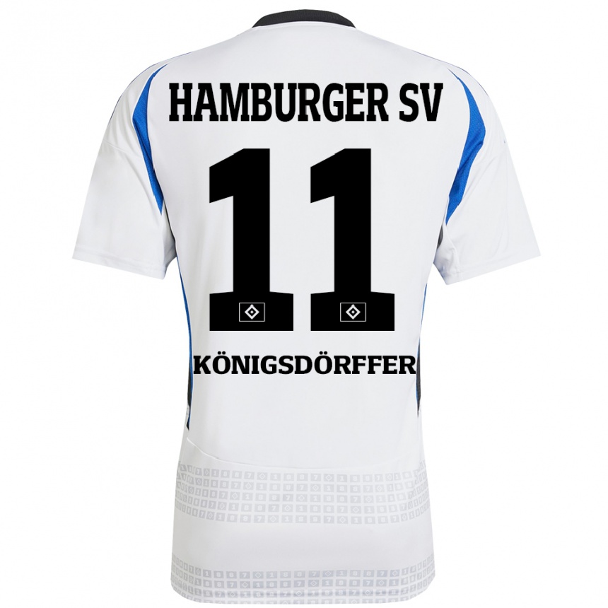 Vaikiškas Ransford Königsdörffer #11 Balta Mėlyna Namų Marškinėliai 2024/25 T-Shirt