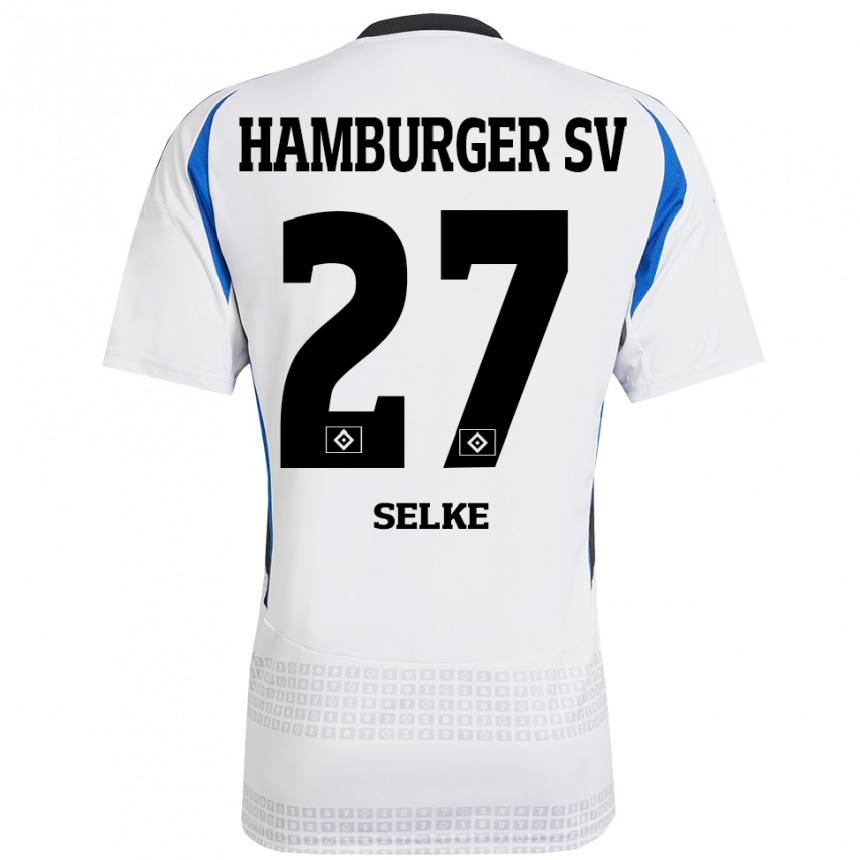 Vaikiškas Davie Selke #27 Balta Mėlyna Namų Marškinėliai 2024/25 T-Shirt