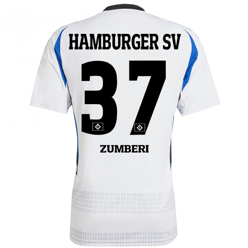 Vaikiškas Valon Zumberi #37 Balta Mėlyna Namų Marškinėliai 2024/25 T-Shirt