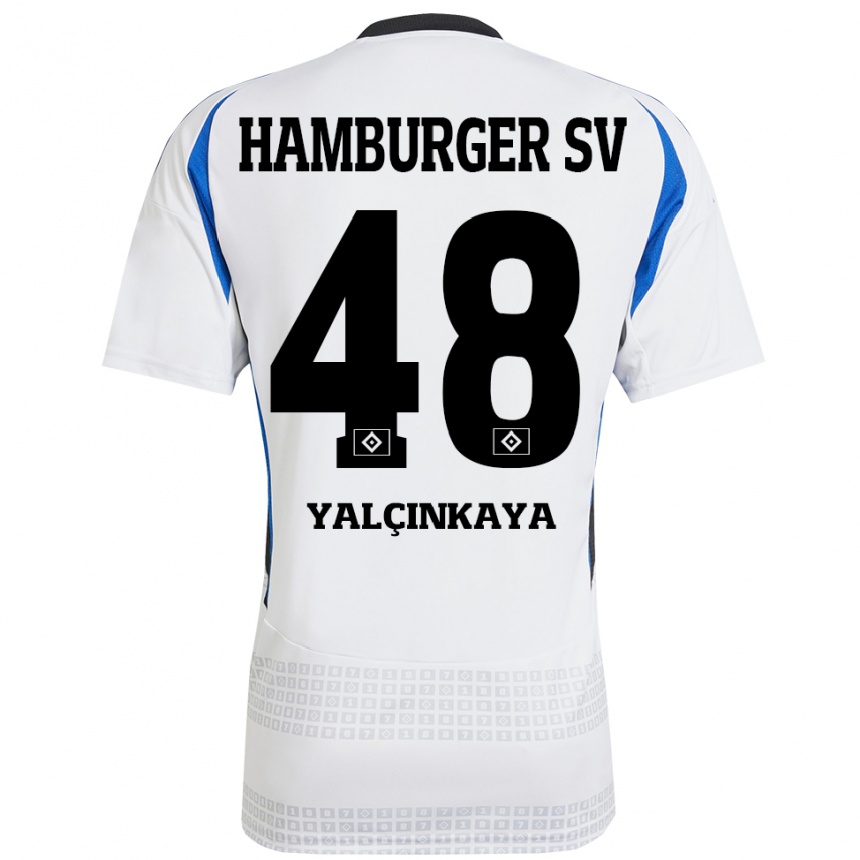 Vaikiškas Bilal Yalcinkaya #48 Balta Mėlyna Namų Marškinėliai 2024/25 T-Shirt