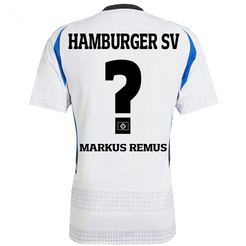 Vaikiškas Markus Remus #0 Balta Mėlyna Namų Marškinėliai 2024/25 T-Shirt