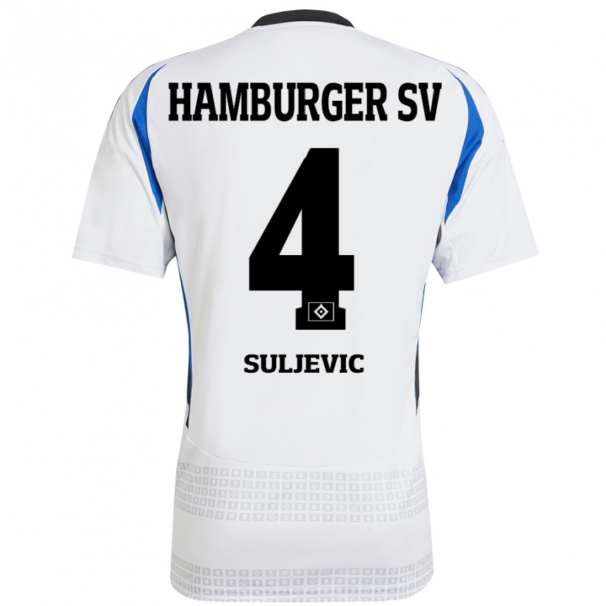 Vaikiškas Almin Suljevic #4 Balta Mėlyna Namų Marškinėliai 2024/25 T-Shirt