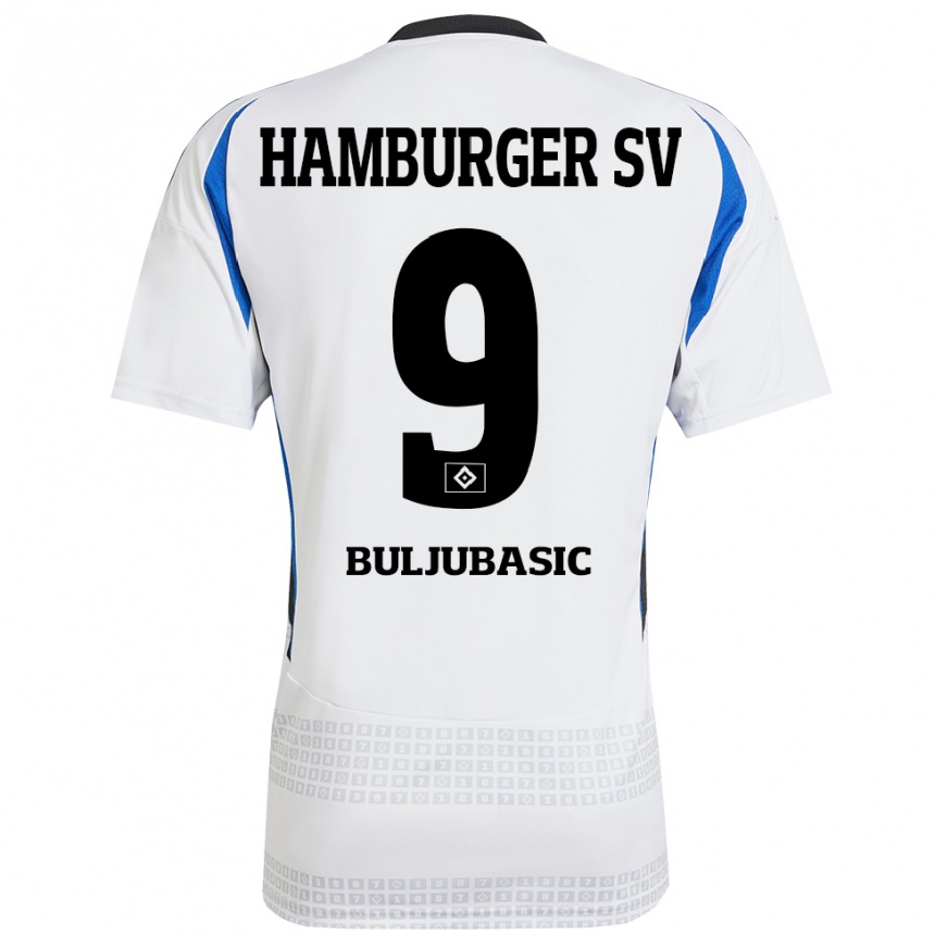 Vaikiškas Amer Buljubasic #9 Balta Mėlyna Namų Marškinėliai 2024/25 T-Shirt